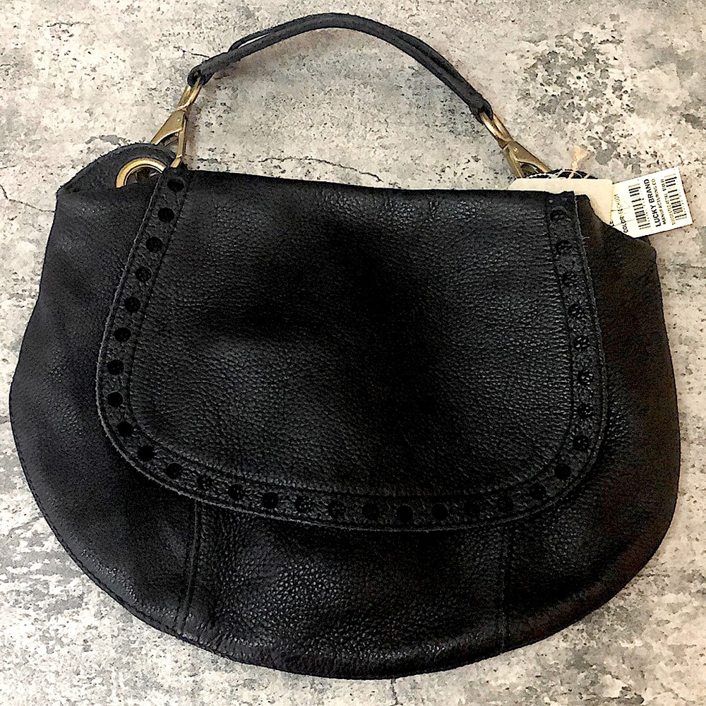Lucky Brand Black Leather Satchel Purse